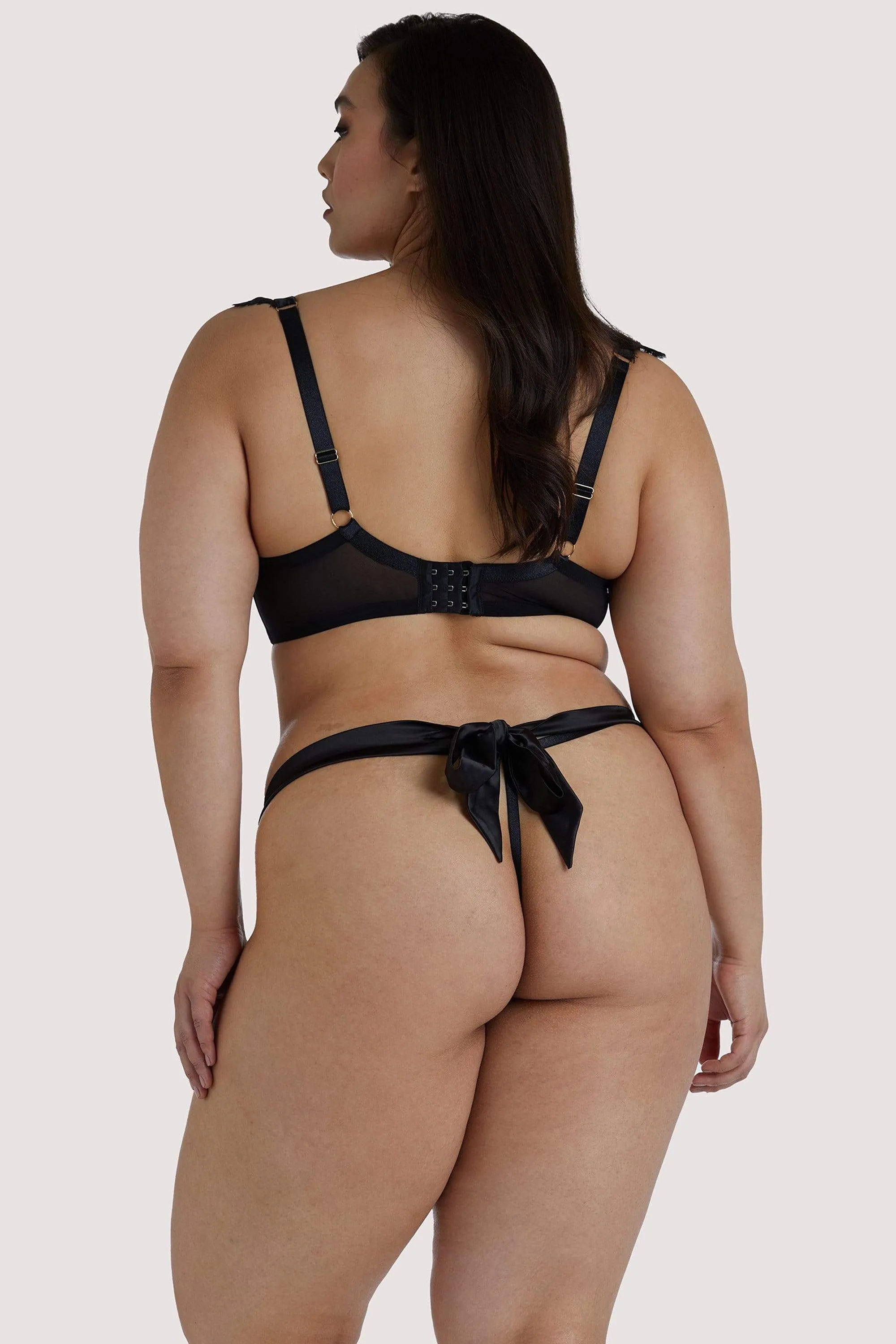 Anneliese Black Lace Thong