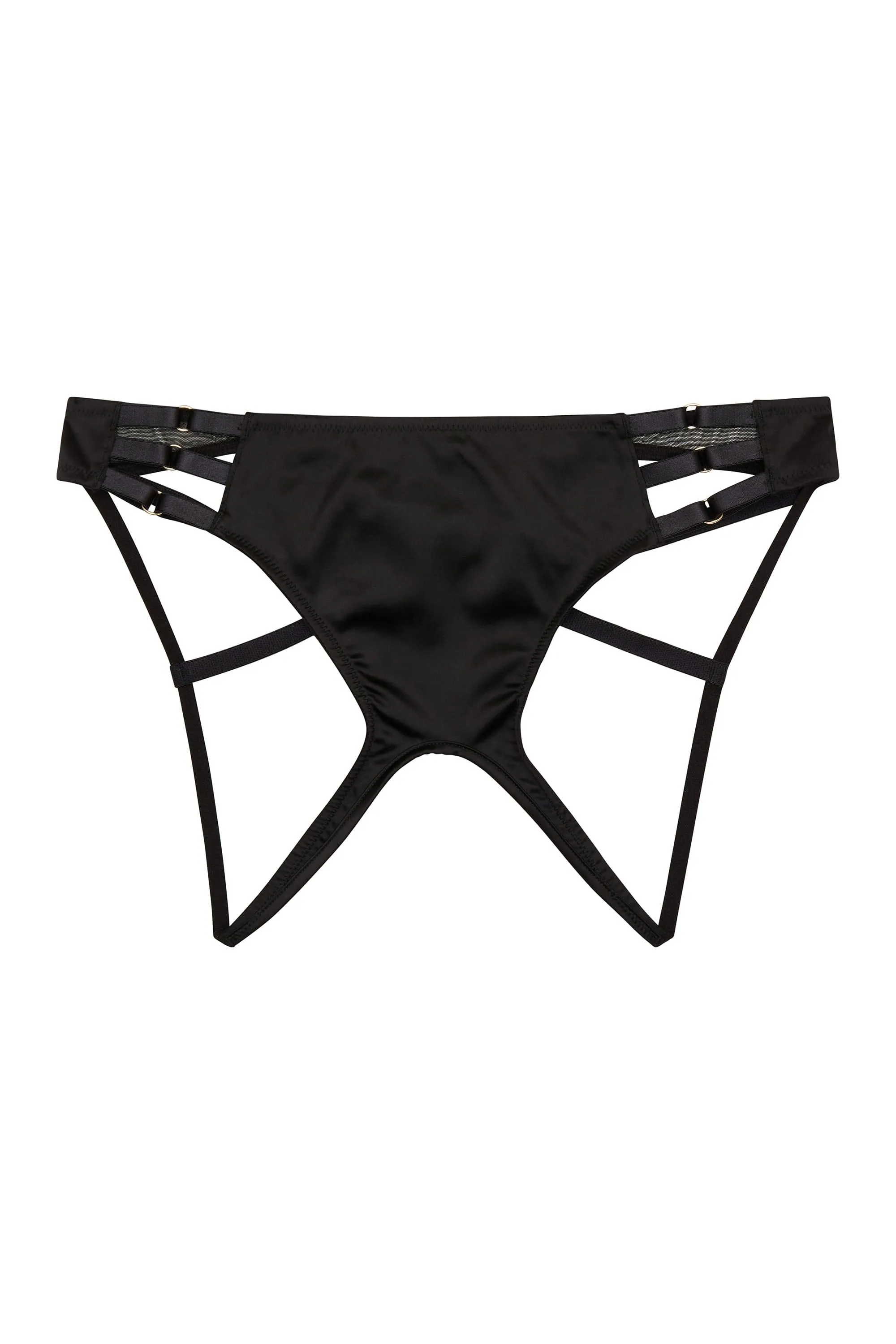 Ava Black Strappy Open Back Brief