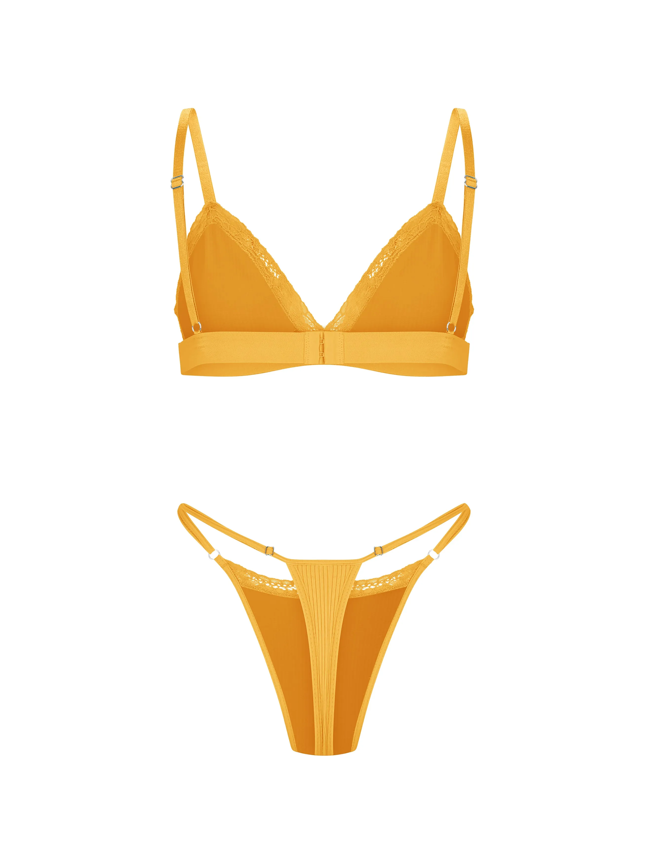 Basic Ribbed Laced Set- Mustard