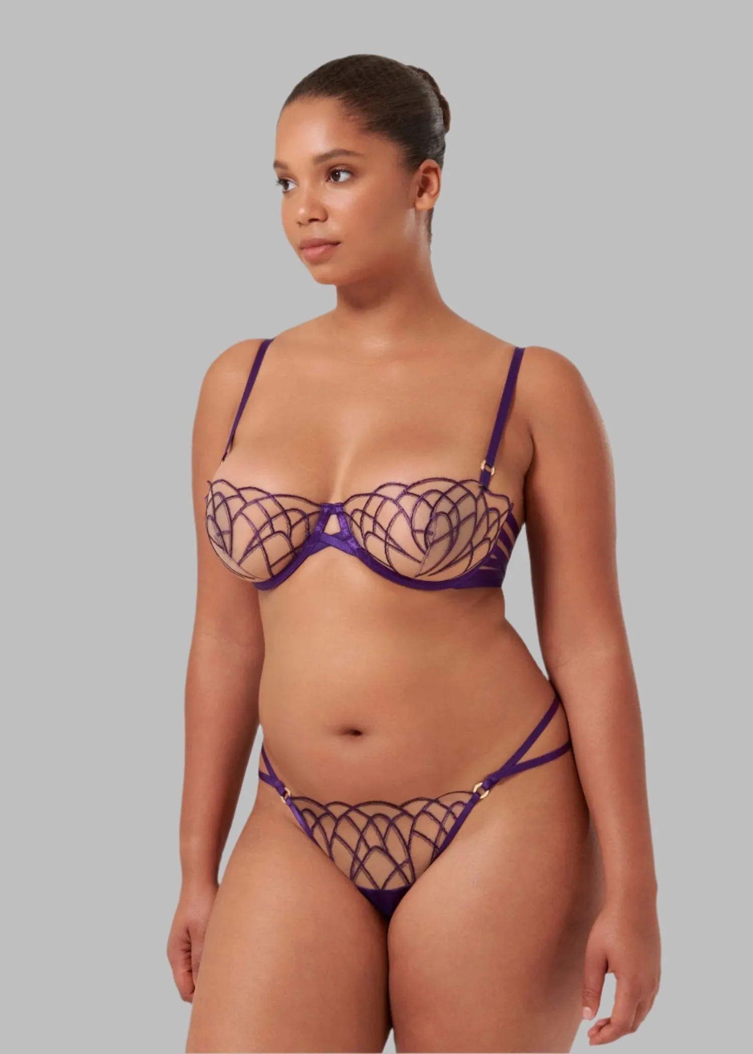 Beatrix Thong (Acai Purple/Sheer)