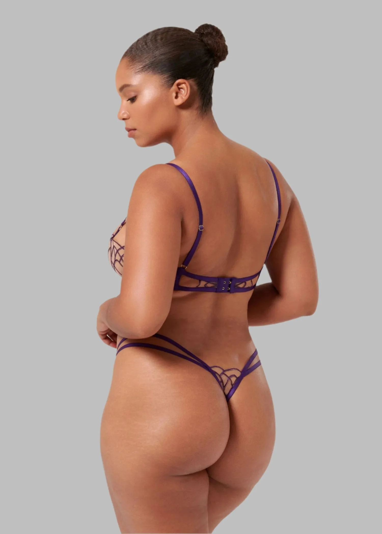 Beatrix Thong (Acai Purple/Sheer)