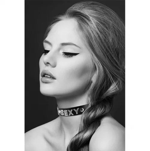 Bijoux Pour Toi Strass Sexy Bovine Leather Necklace