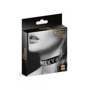 Bijoux Pour Toi Strass Sexy Bovine Leather Necklace