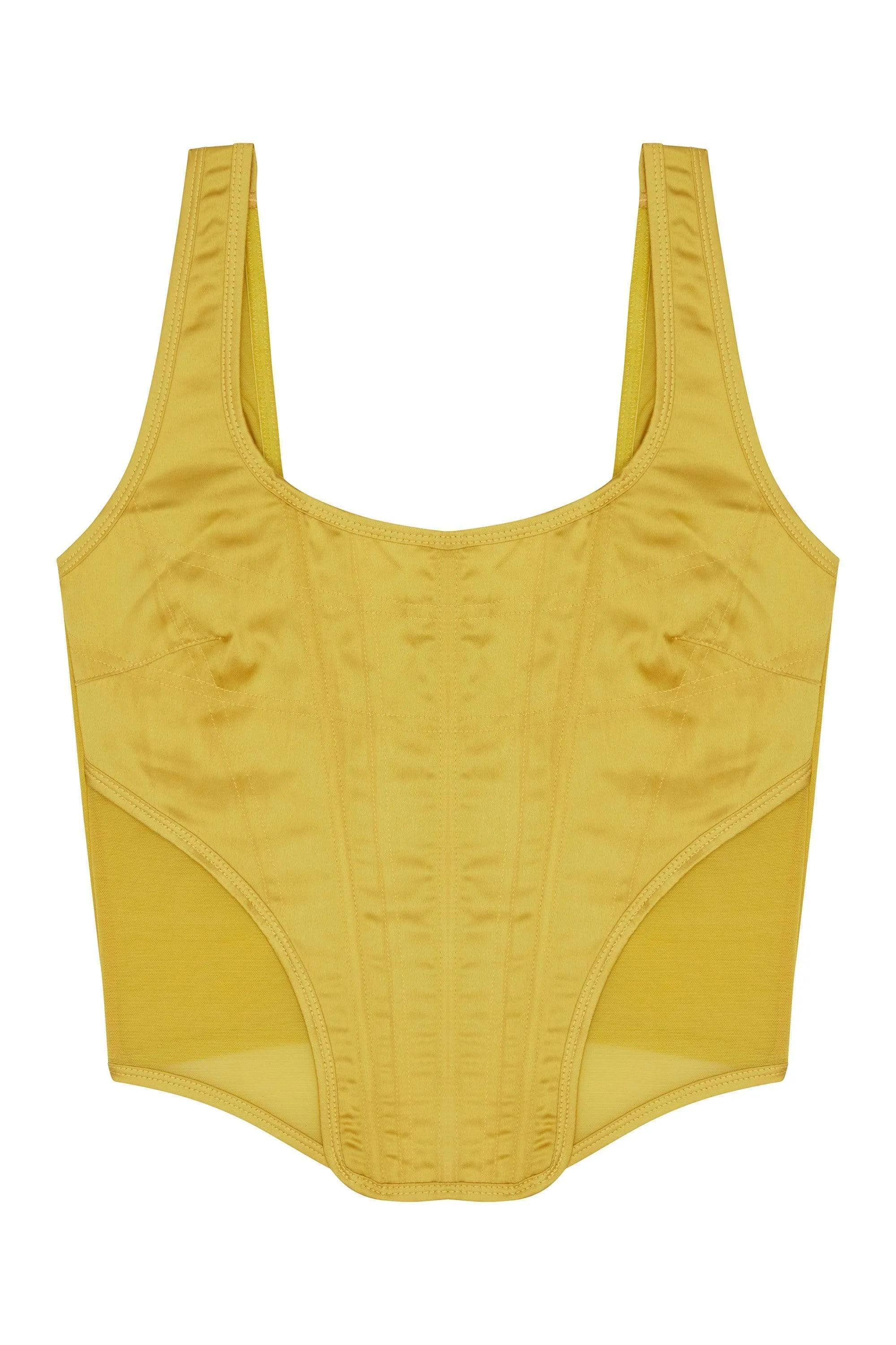 Bobbi Panelled Basque Mustard