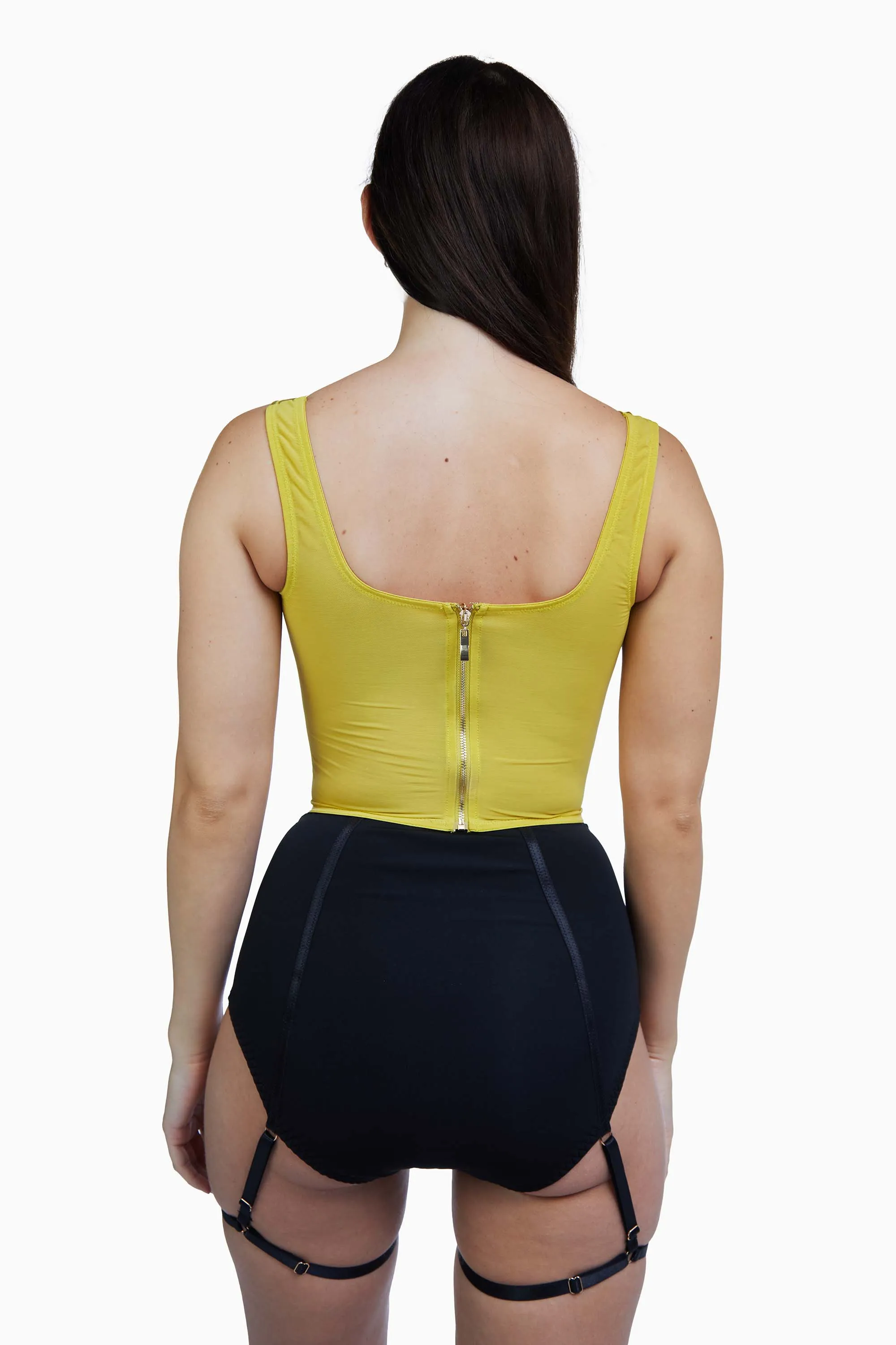 Bobbi Panelled Basque Mustard