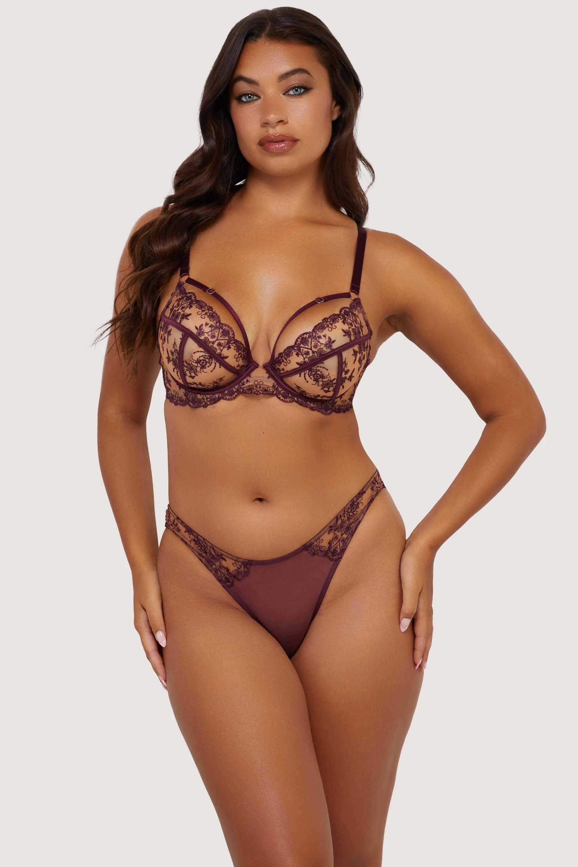 Cassia Wine Custom Embroidery Closed Brief