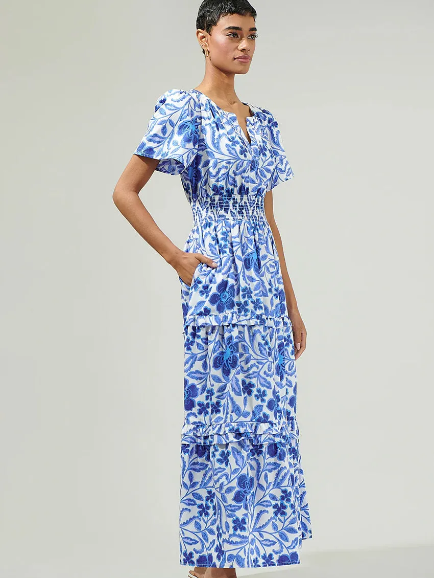 Celeste Floral Poplin Maxi Dress