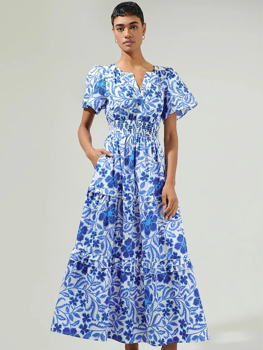 Celeste Floral Poplin Maxi Dress