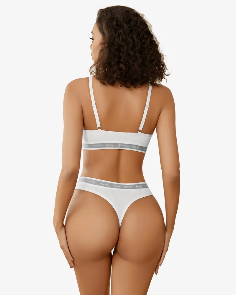 Contrast Bra and Panty Set
