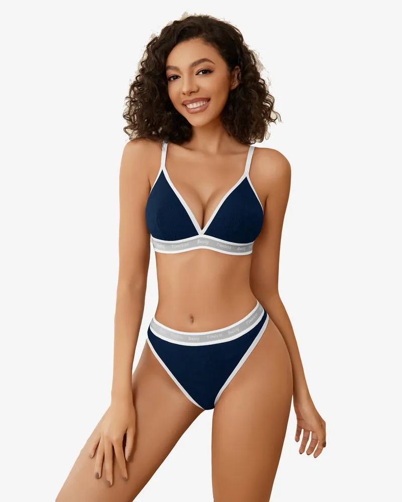 Contrast Bra and Panty Set