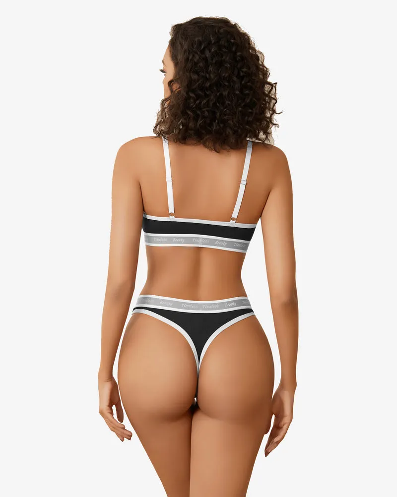Contrast Bra and Panty Set