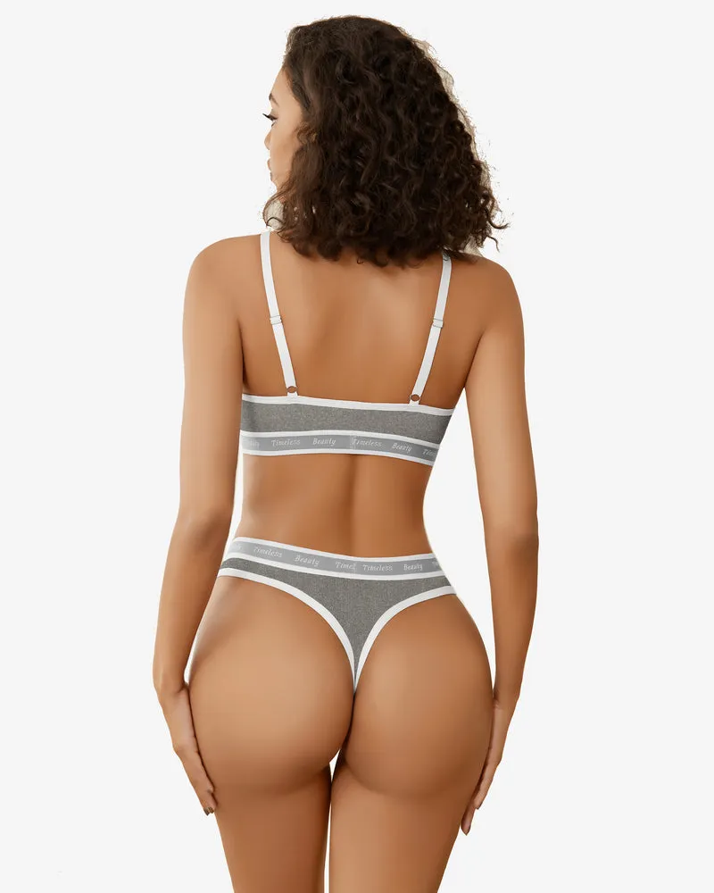 Contrast Bra and Panty Set