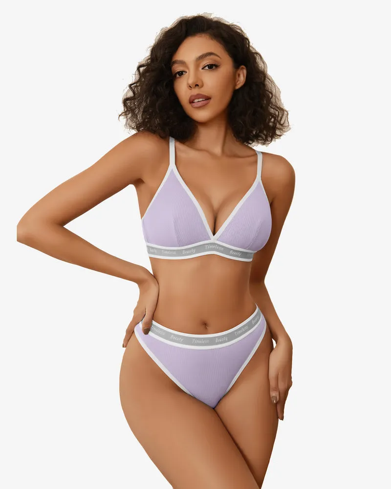 Contrast Bra and Panty Set