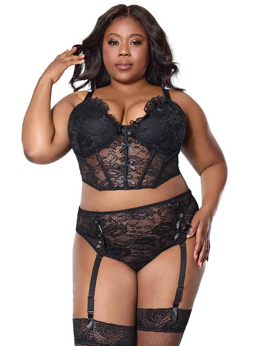 Coquette At Last Cropped Bustier Set