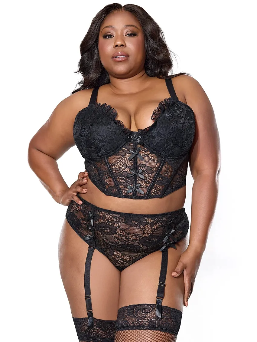 Coquette At Last Cropped Bustier Set