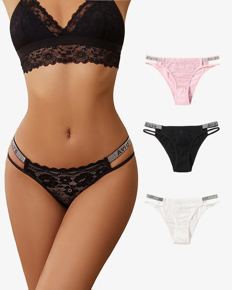 Cotton Panties Floral Lace Hipster