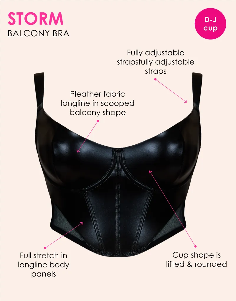 Curvy Kate Storm Scooped Longline Balcony Bra Black
