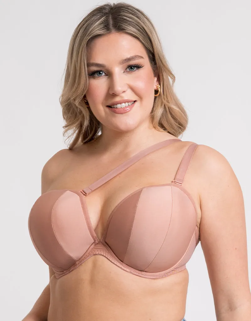 Curvy Kate Superhero Multiway Padded Plunge Bra Latte