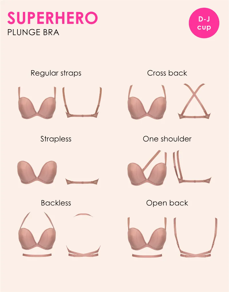 Curvy Kate Superhero Multiway Padded Plunge Bra Latte
