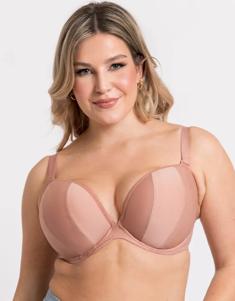 Curvy Kate Superhero Multiway Padded Plunge Bra Latte