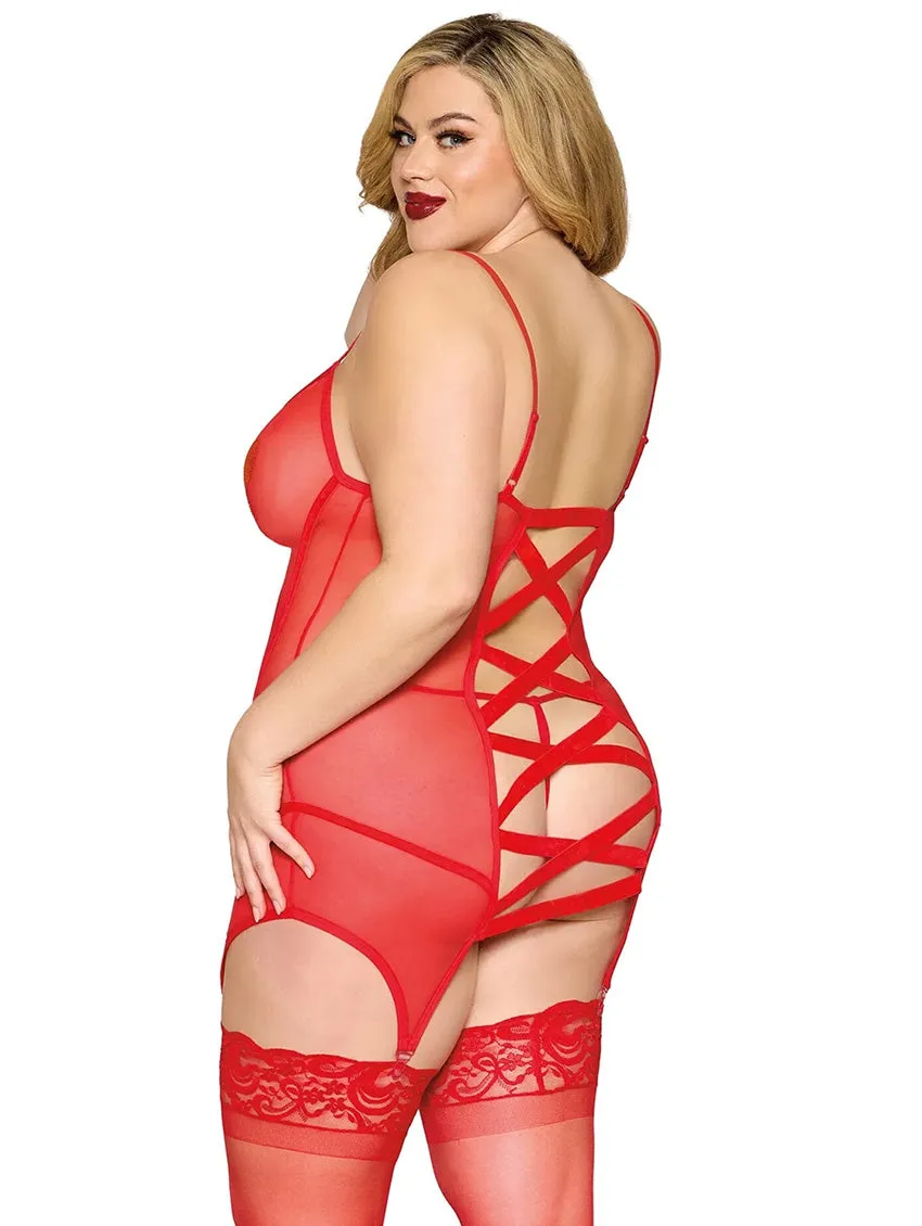 Dreamgirl Mesh Garter Chemise