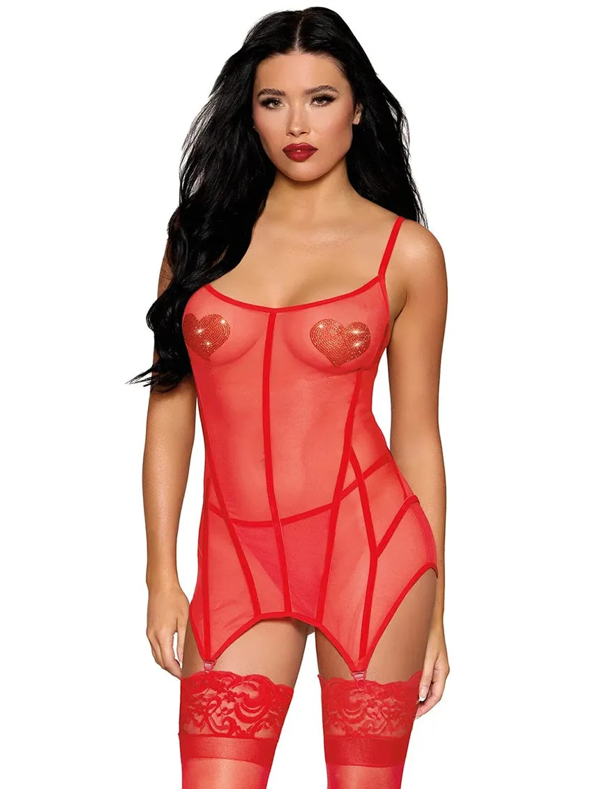 Dreamgirl Mesh Garter Chemise