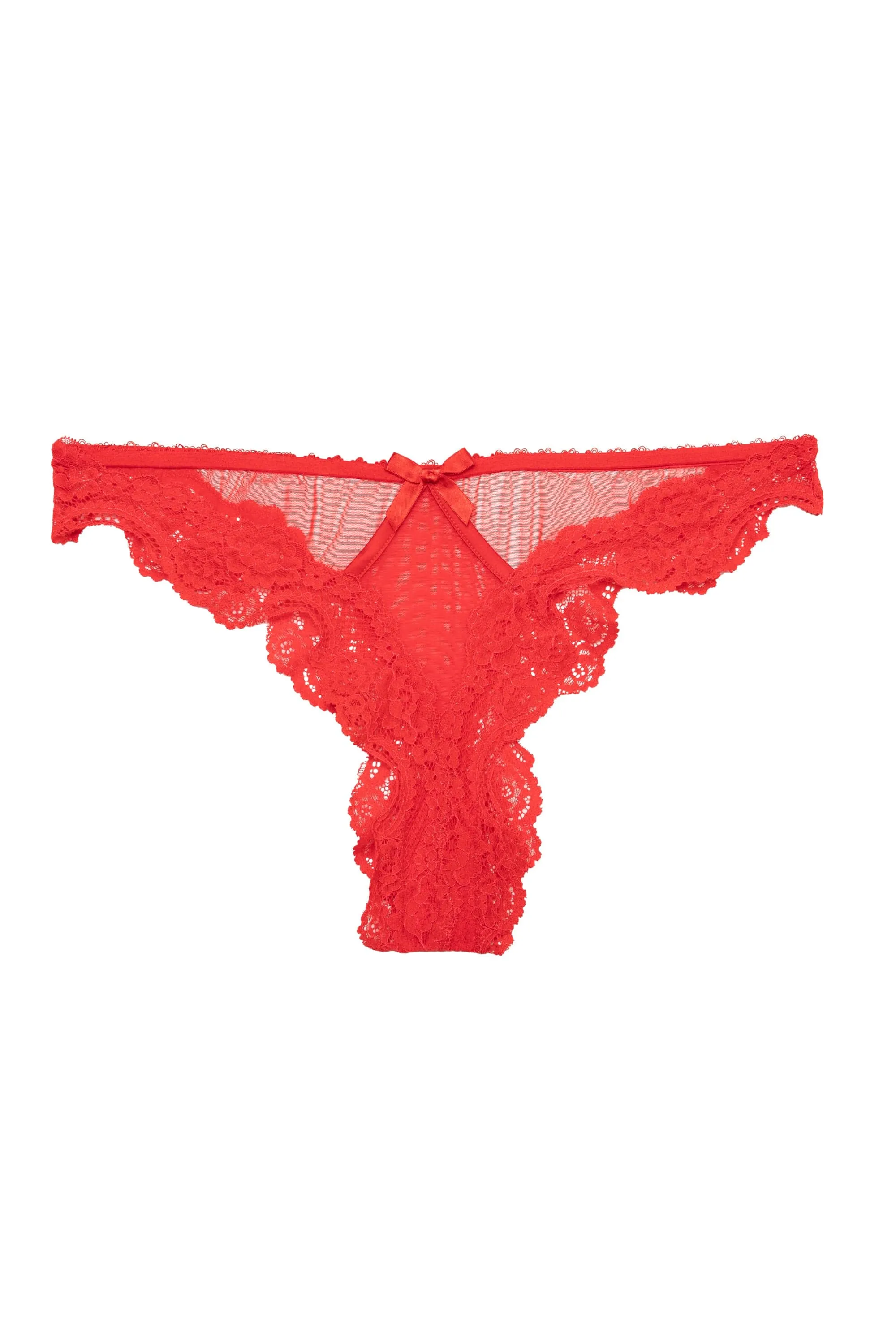 Eliza Red Lace Trim Brief