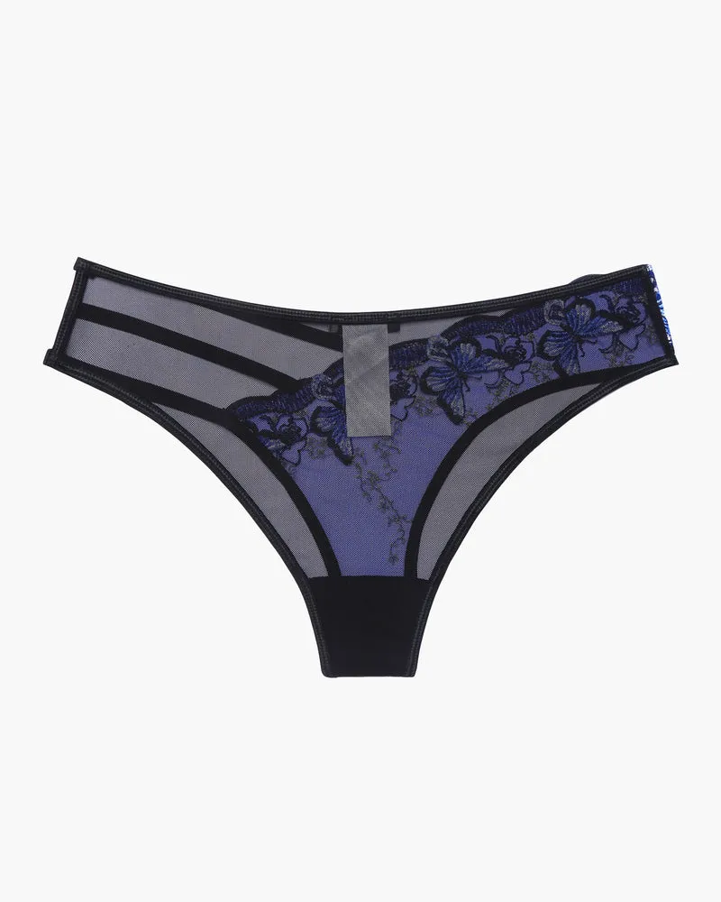 Embroidered Mesh Panties