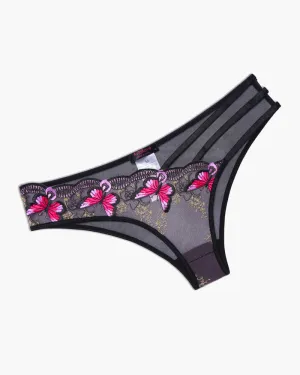 Embroidered Mesh Panties