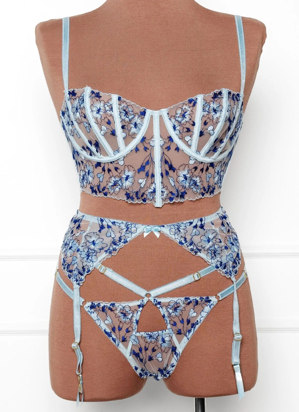 Embroidered Underwire Bustier