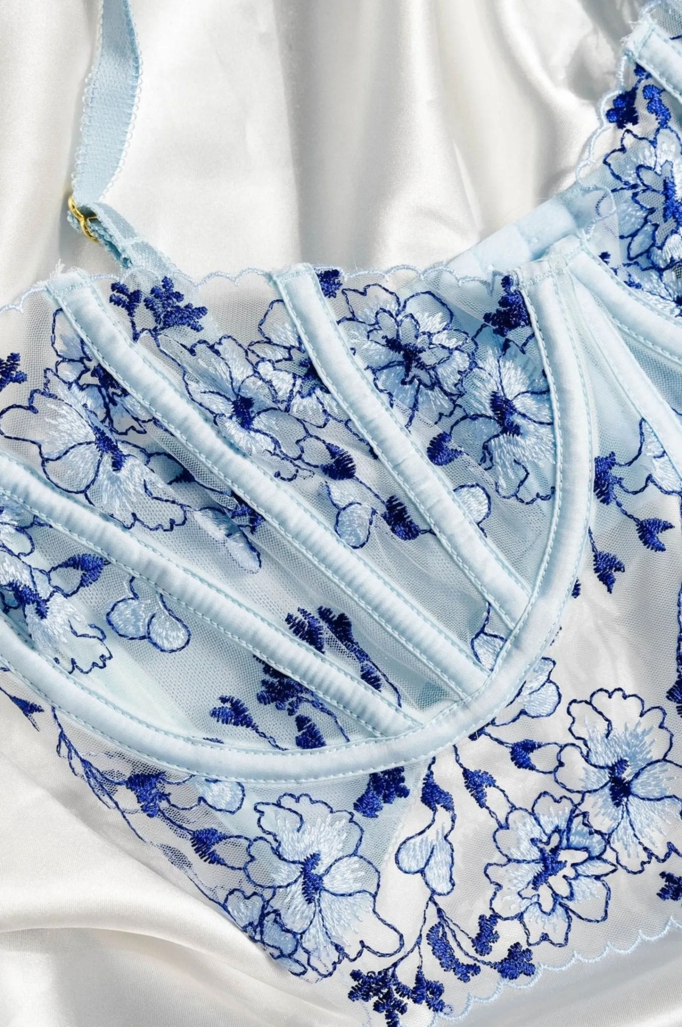 Embroidered Underwire Bustier
