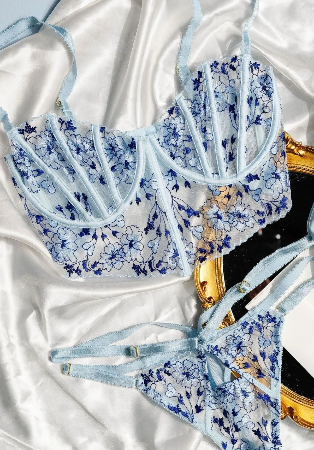 Embroidered Underwire Bustier