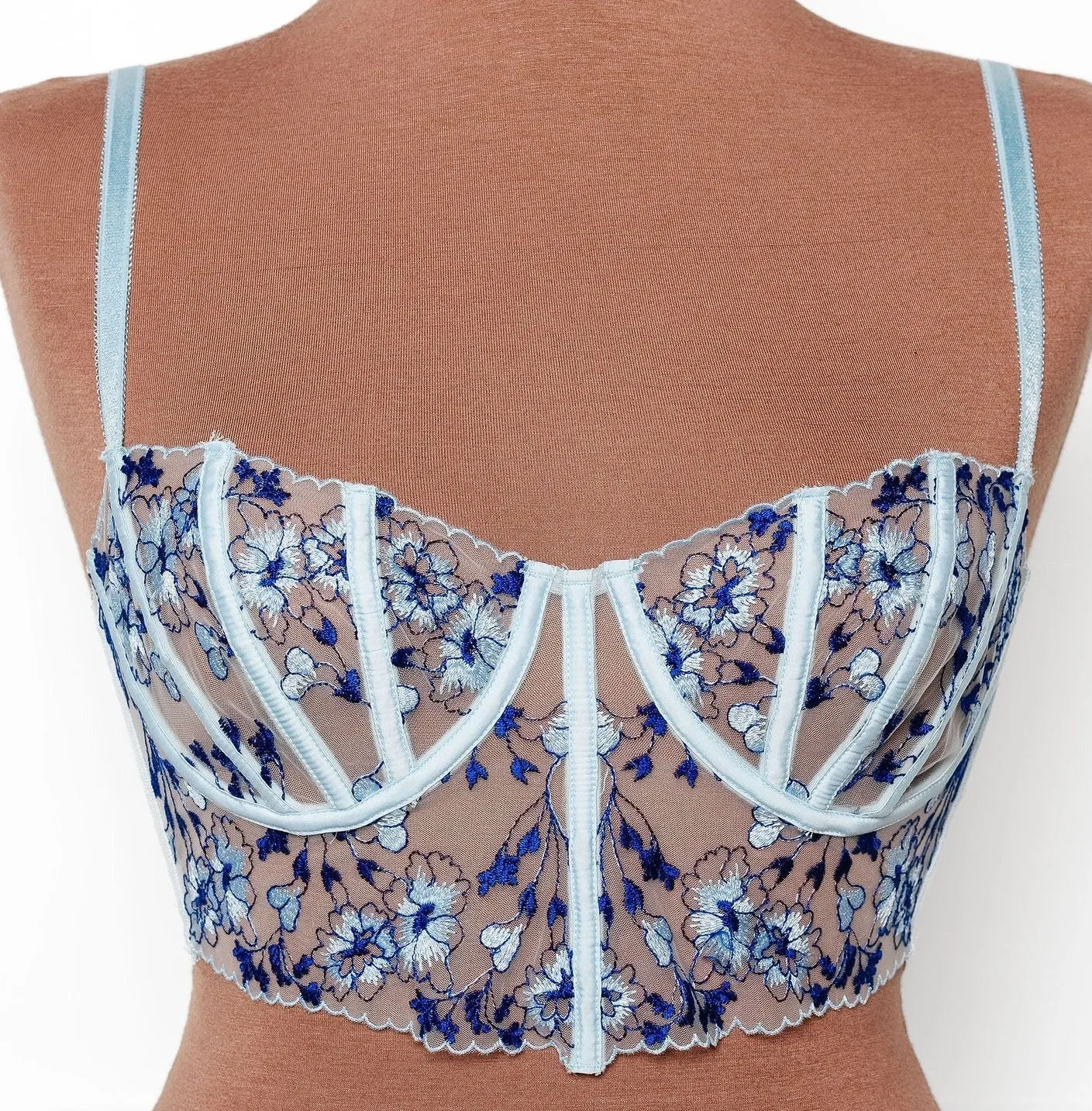 Embroidered Underwire Bustier