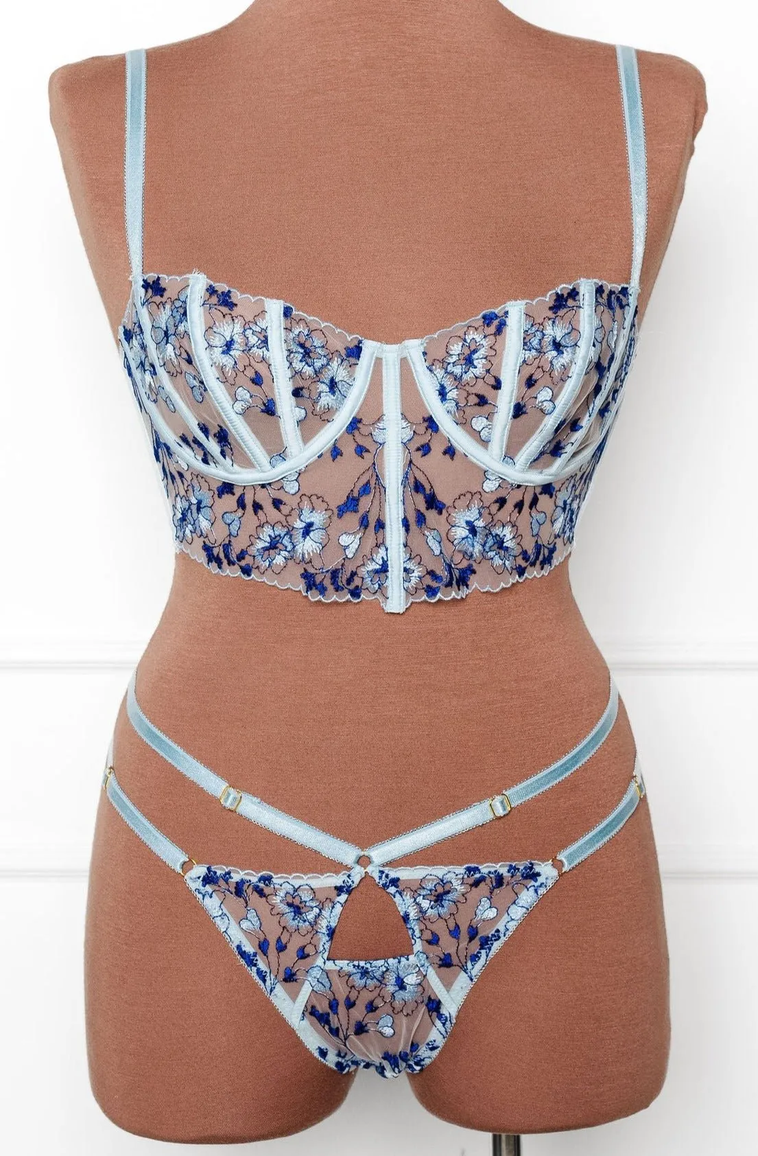 Embroidered Underwire Bustier