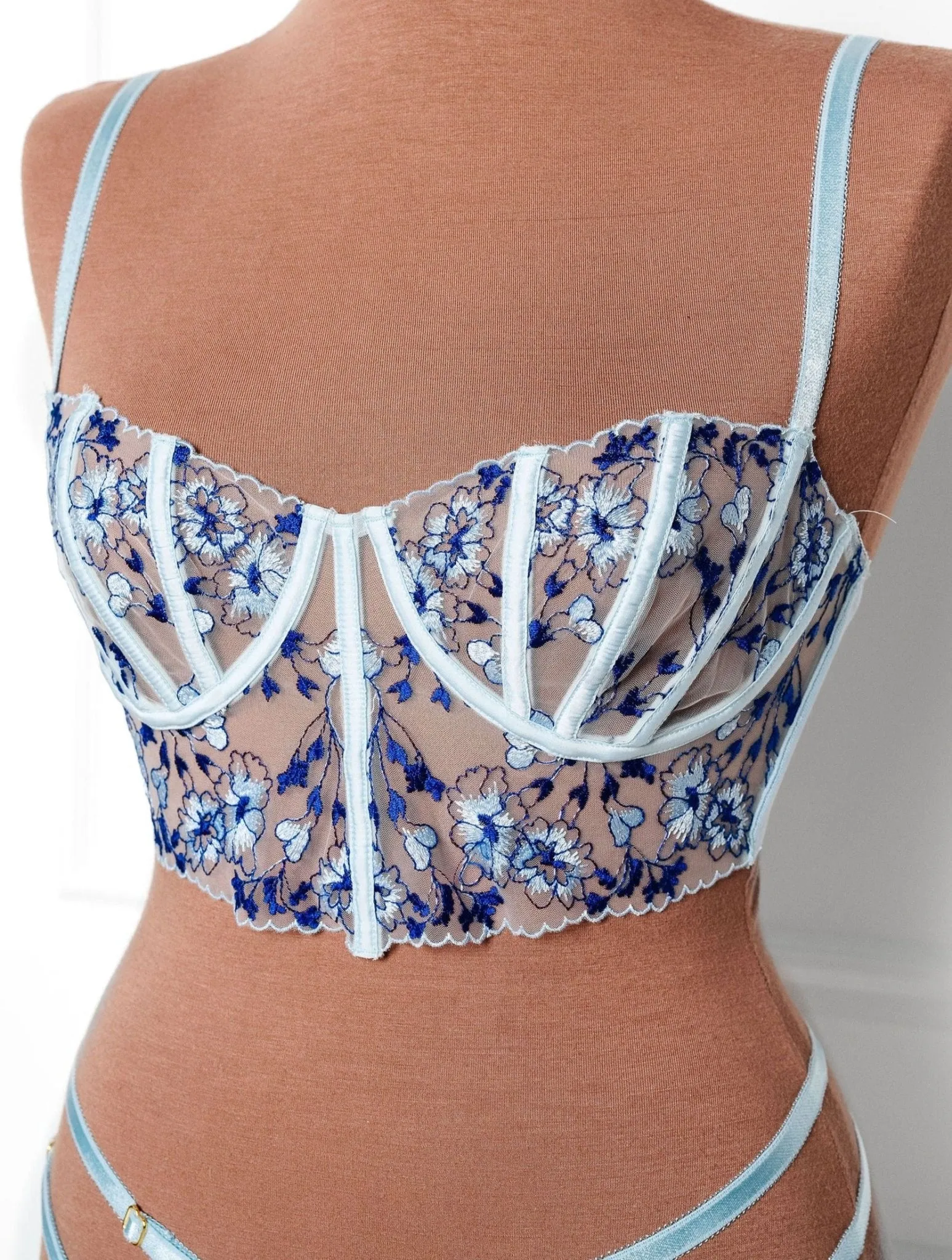Embroidered Underwire Bustier