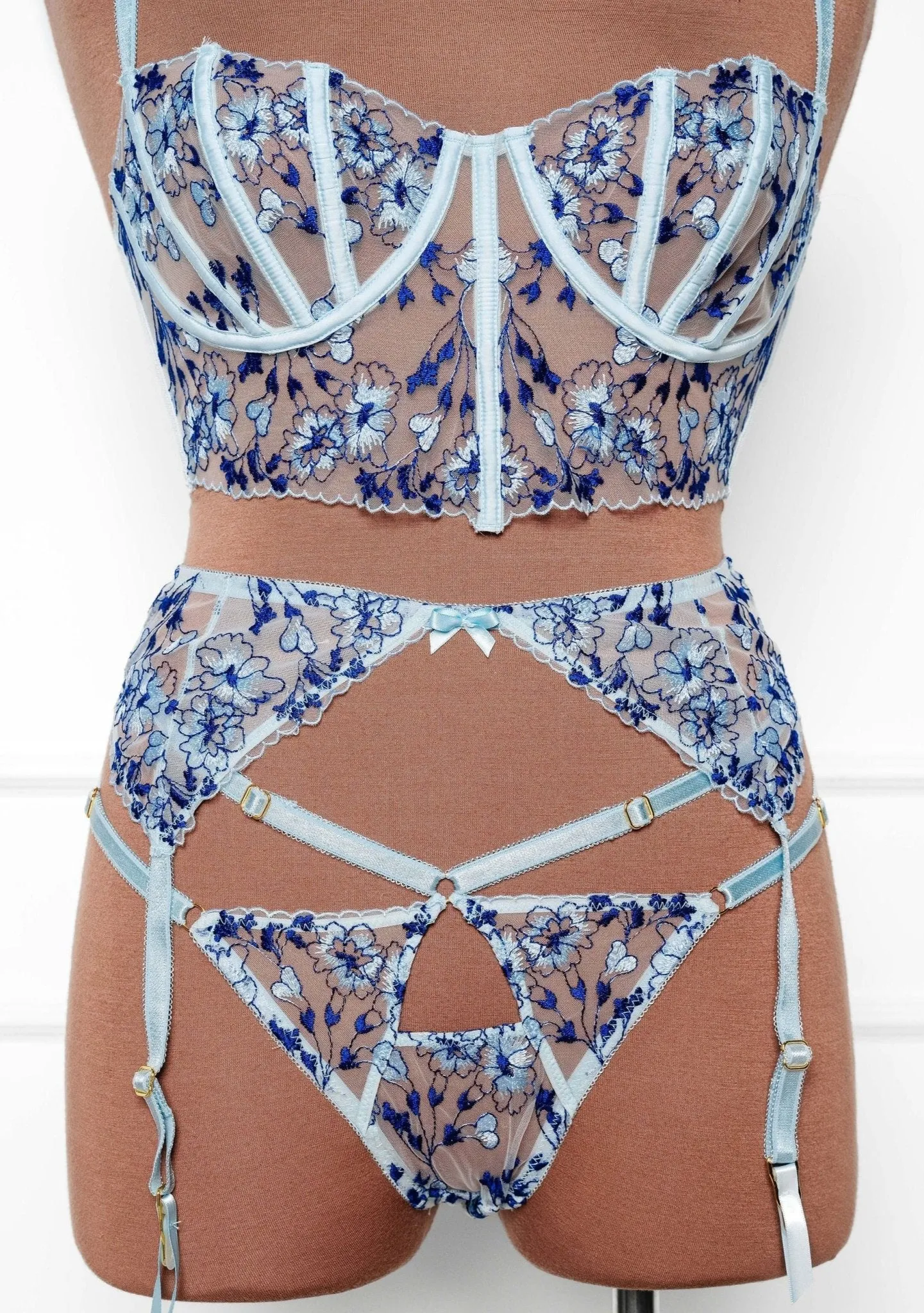 Embroidered Underwire Bustier