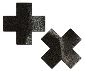 Everyday Reusable: Liquid Black Cross Reusable Nipple Pasties
