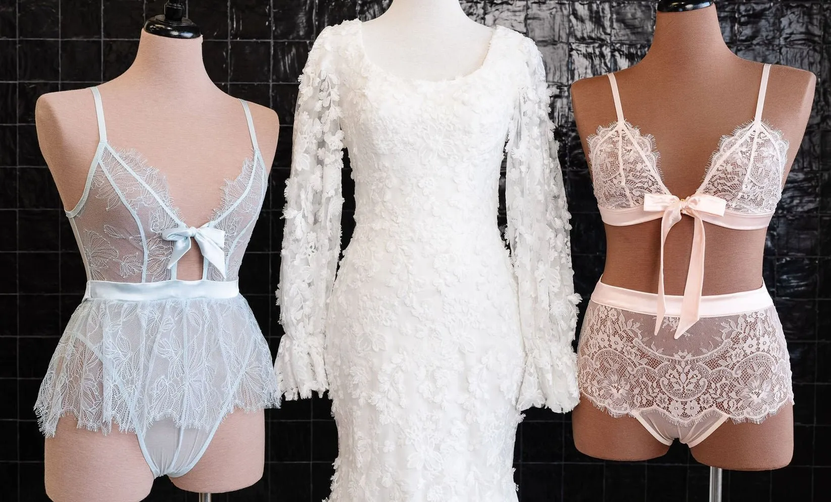 Eyelash Lace Bow Bralette - Champagne