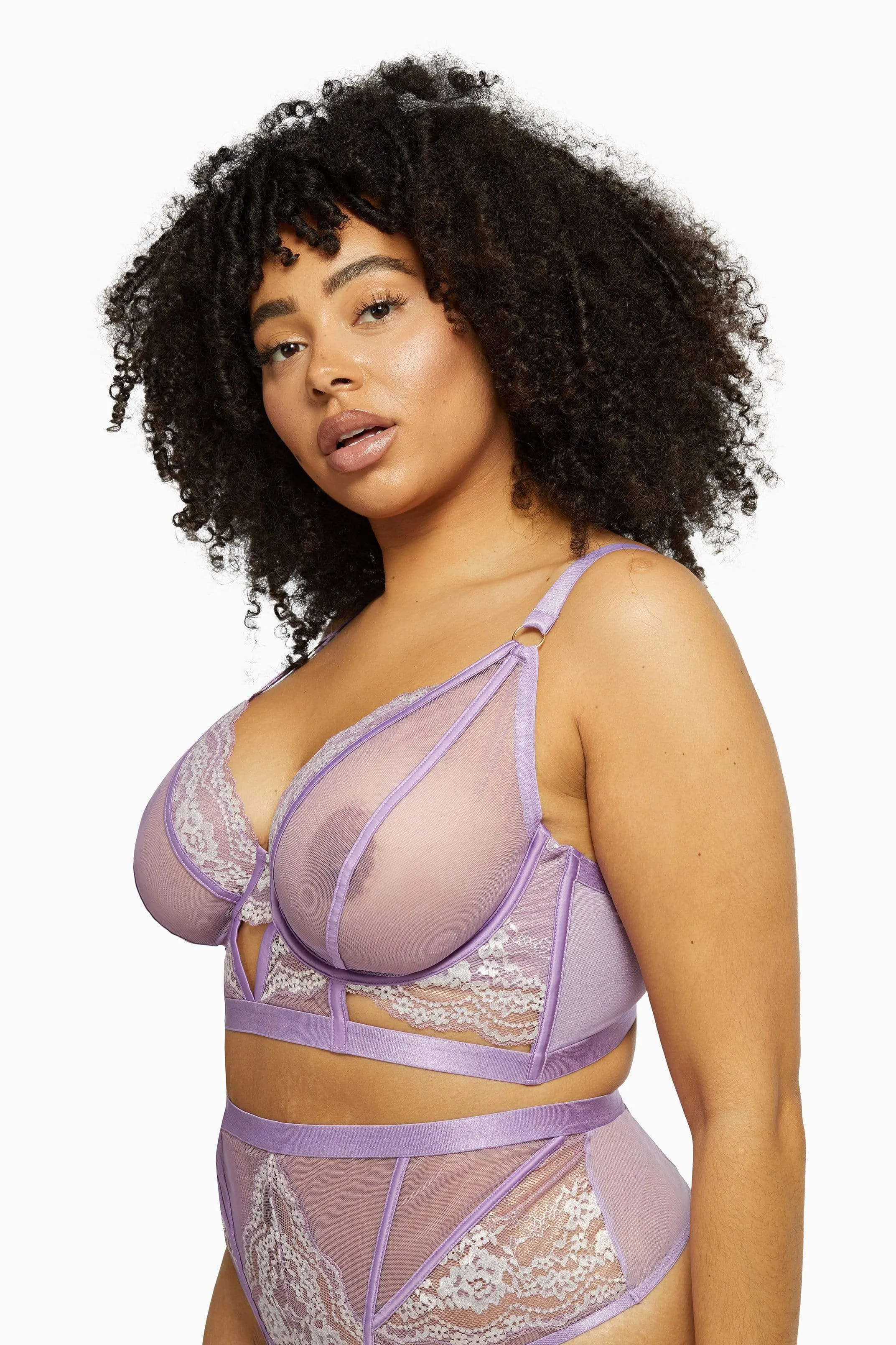 Fenella Lace and Net Longline Bra Core