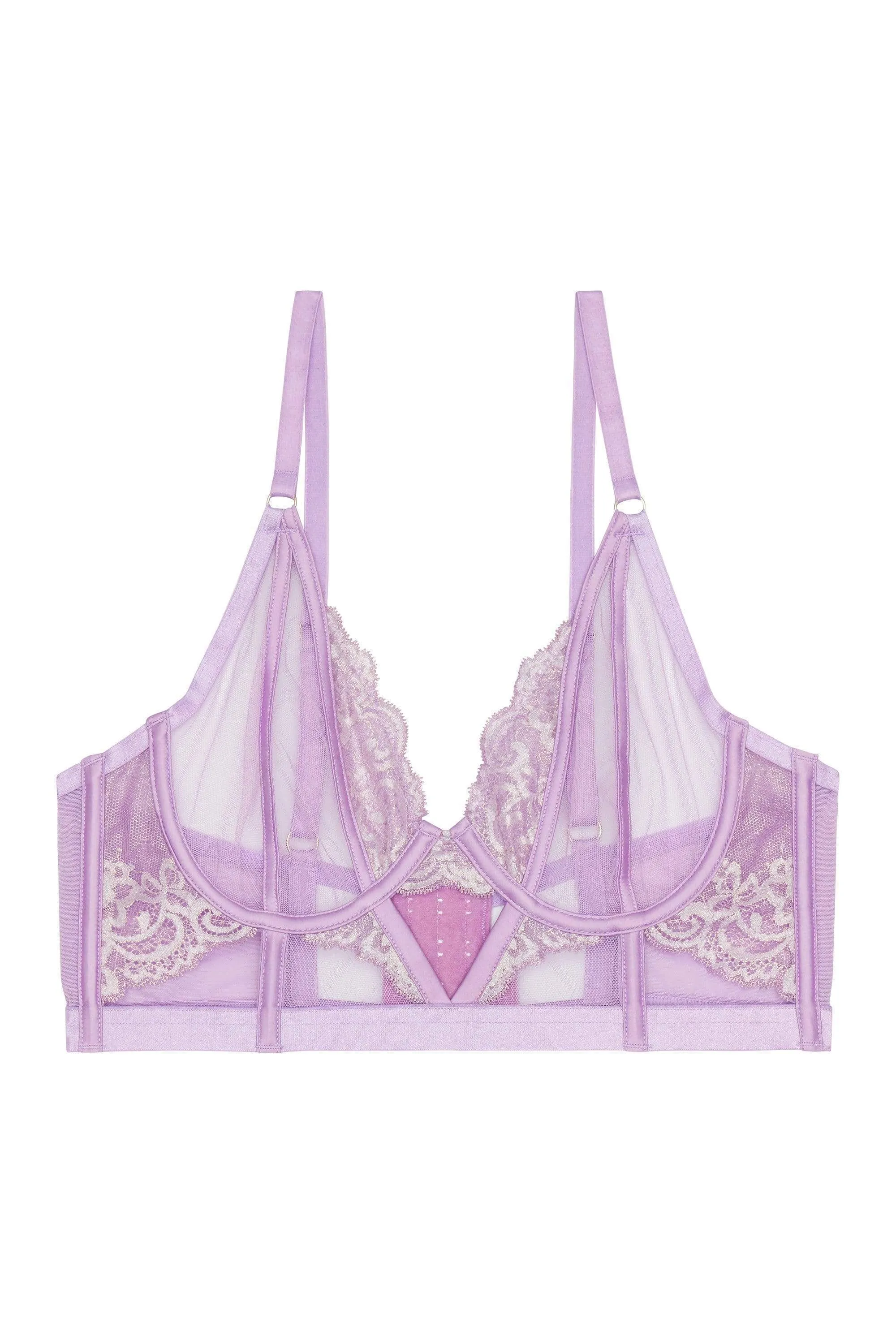 Fenella Lace and Net Longline Bra Core