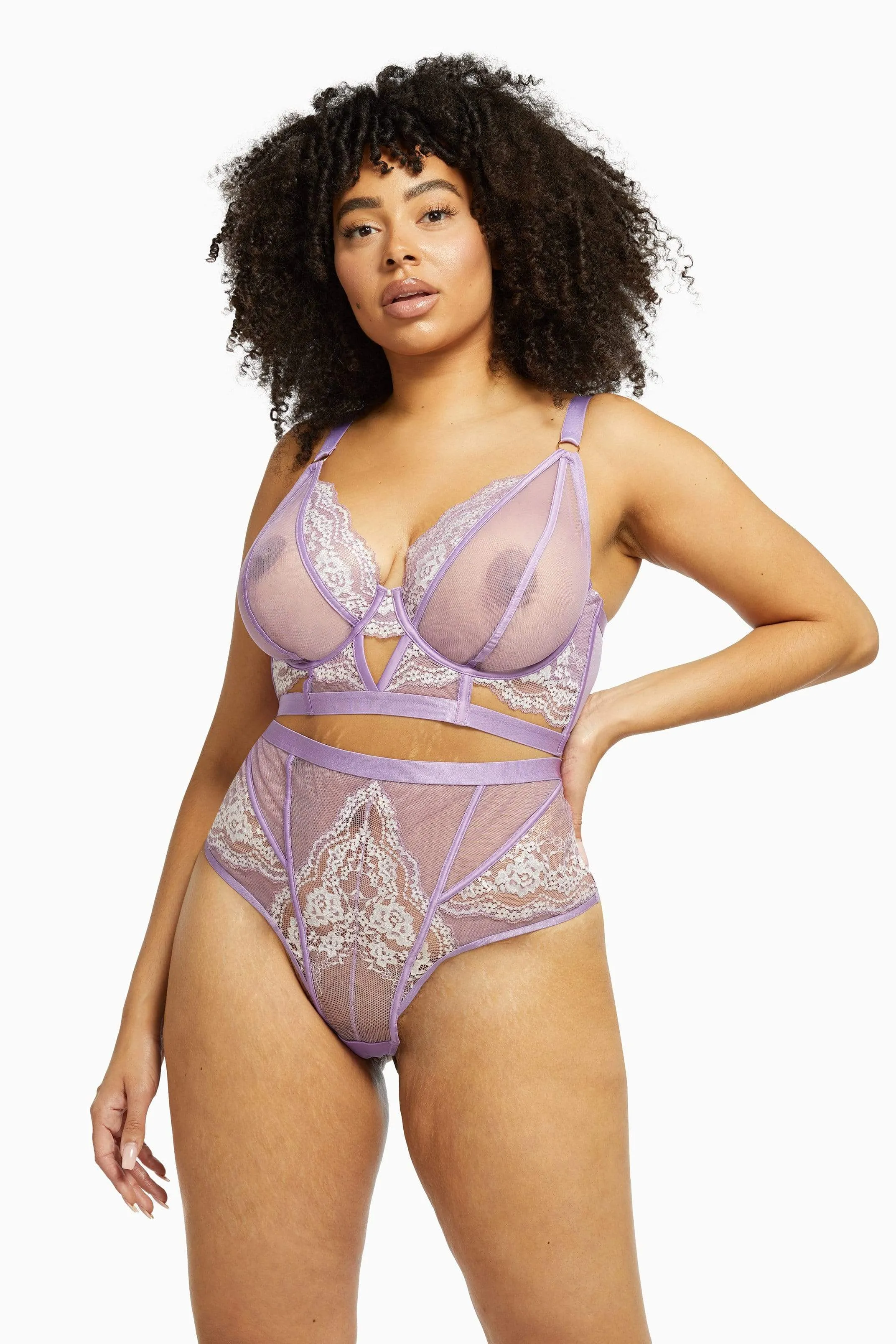 Fenella Lace and Net Longline Bra Core