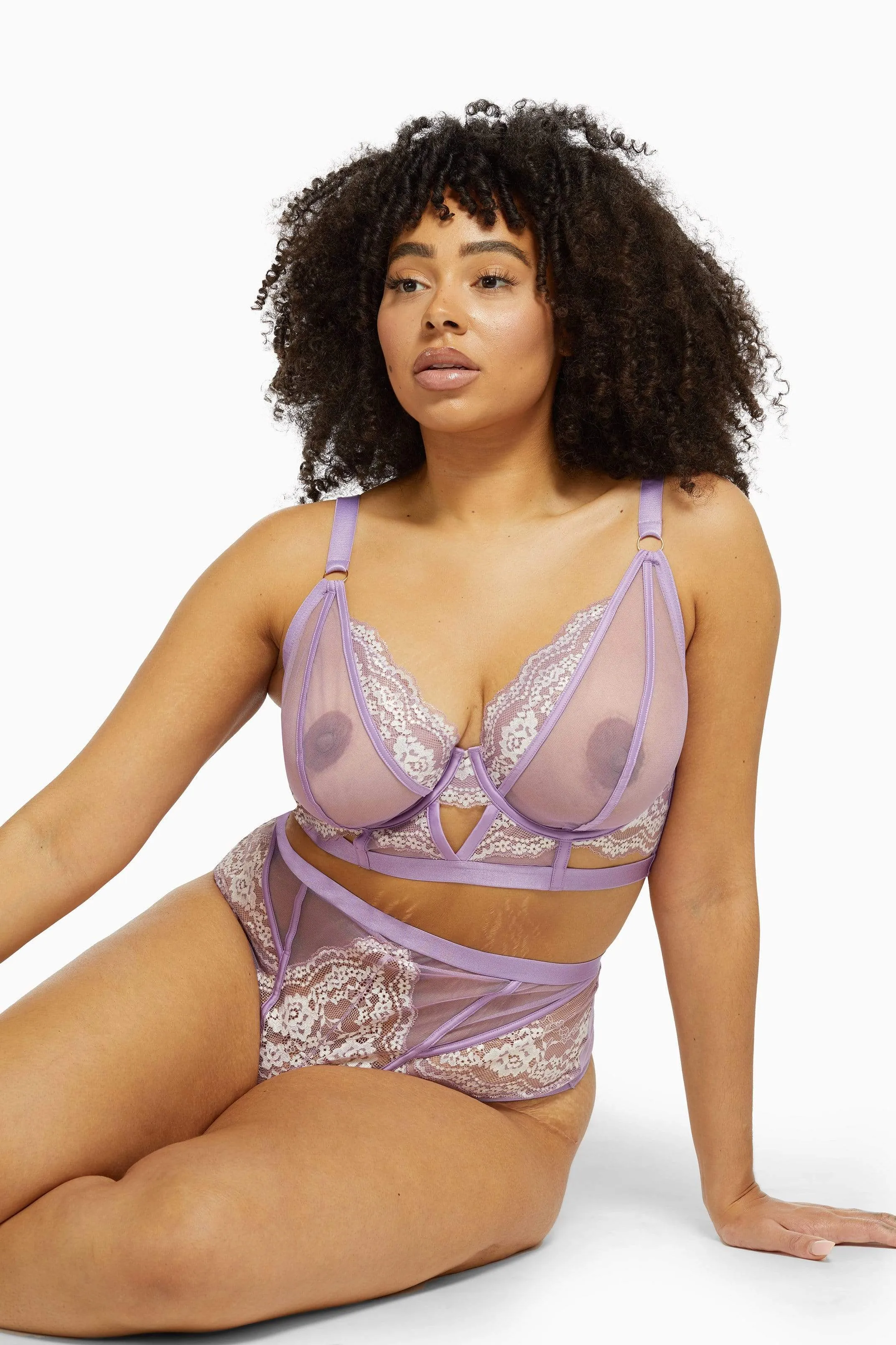 Fenella Lace and Net Longline Bra Core