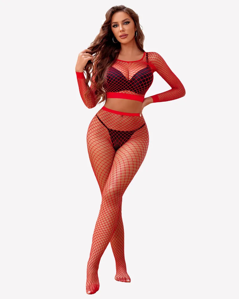 Fishnet Two Piece Lingerie Set