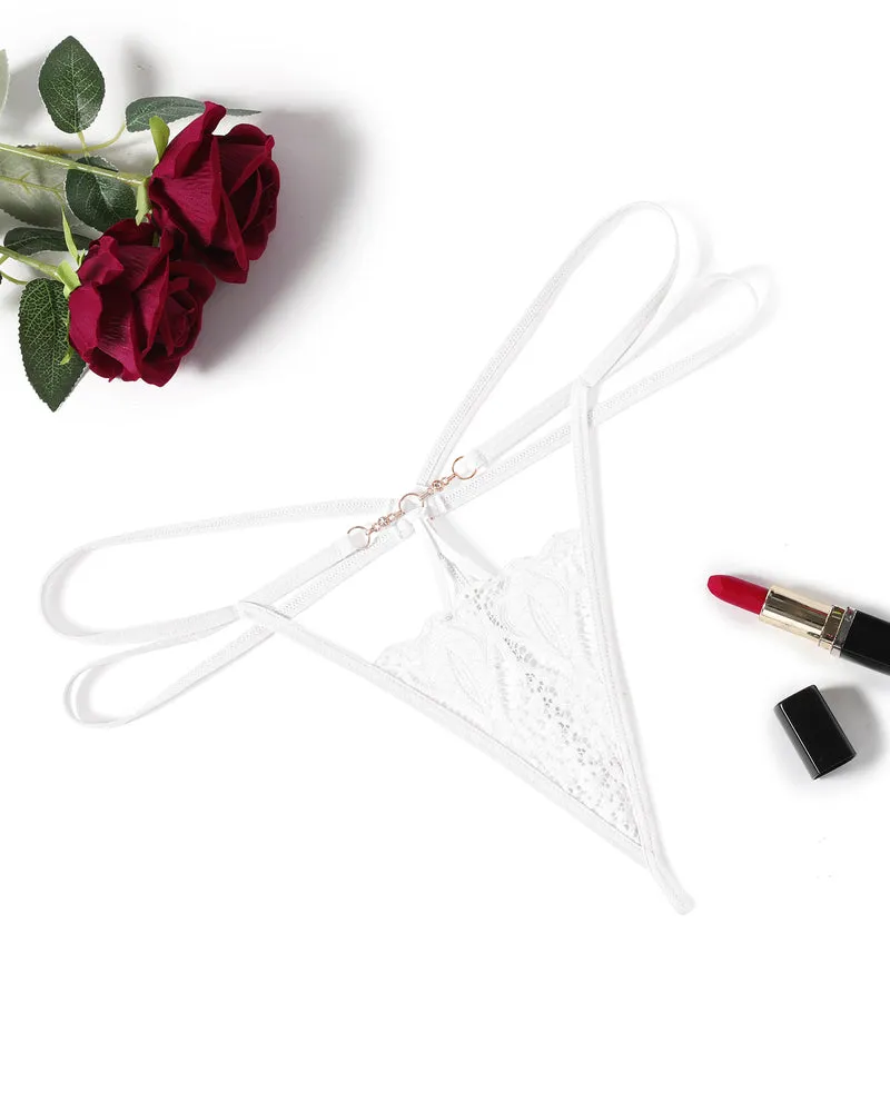 Floral Lace Briefs Hollow Out Thong Panty