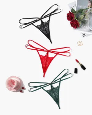 Floral Lace Briefs Hollow Out Thong Panty