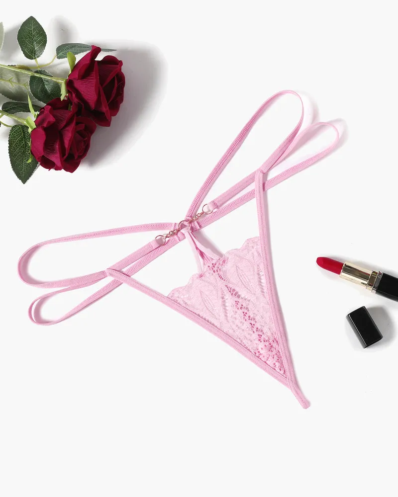 Floral Lace Briefs Hollow Out Thong Panty