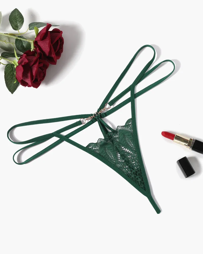 Floral Lace Briefs Hollow Out Thong Panty