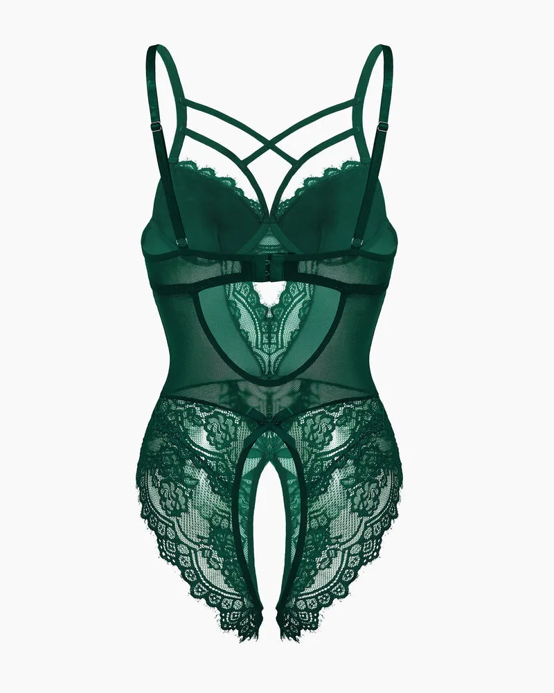 Floral Lace Harness Bodysuit