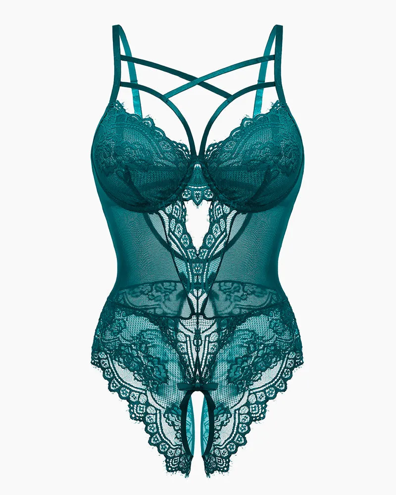 Floral Lace Harness Bodysuit