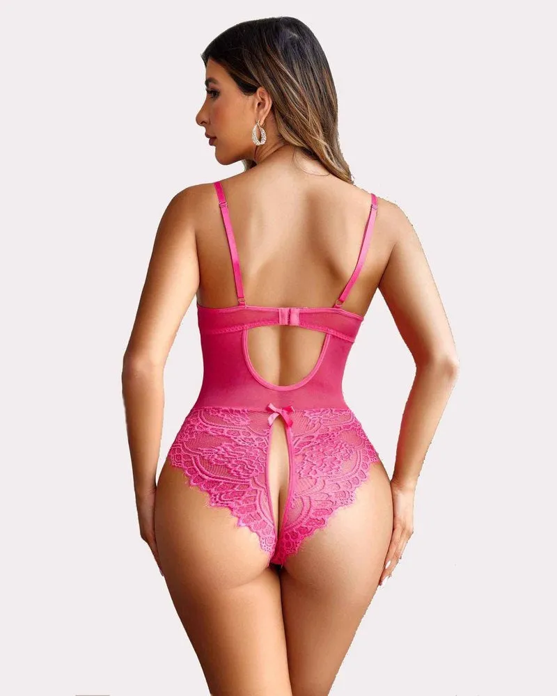 Floral Lace Harness Bodysuit